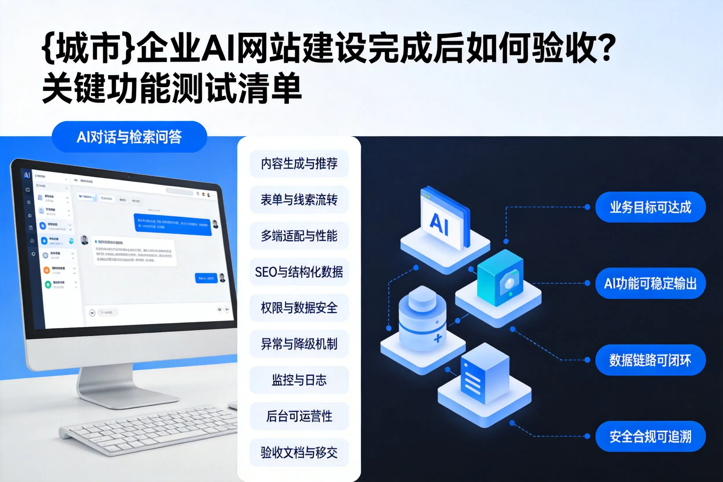 扬州企业AI网站建设完成后如何验收？关键功能测试清单